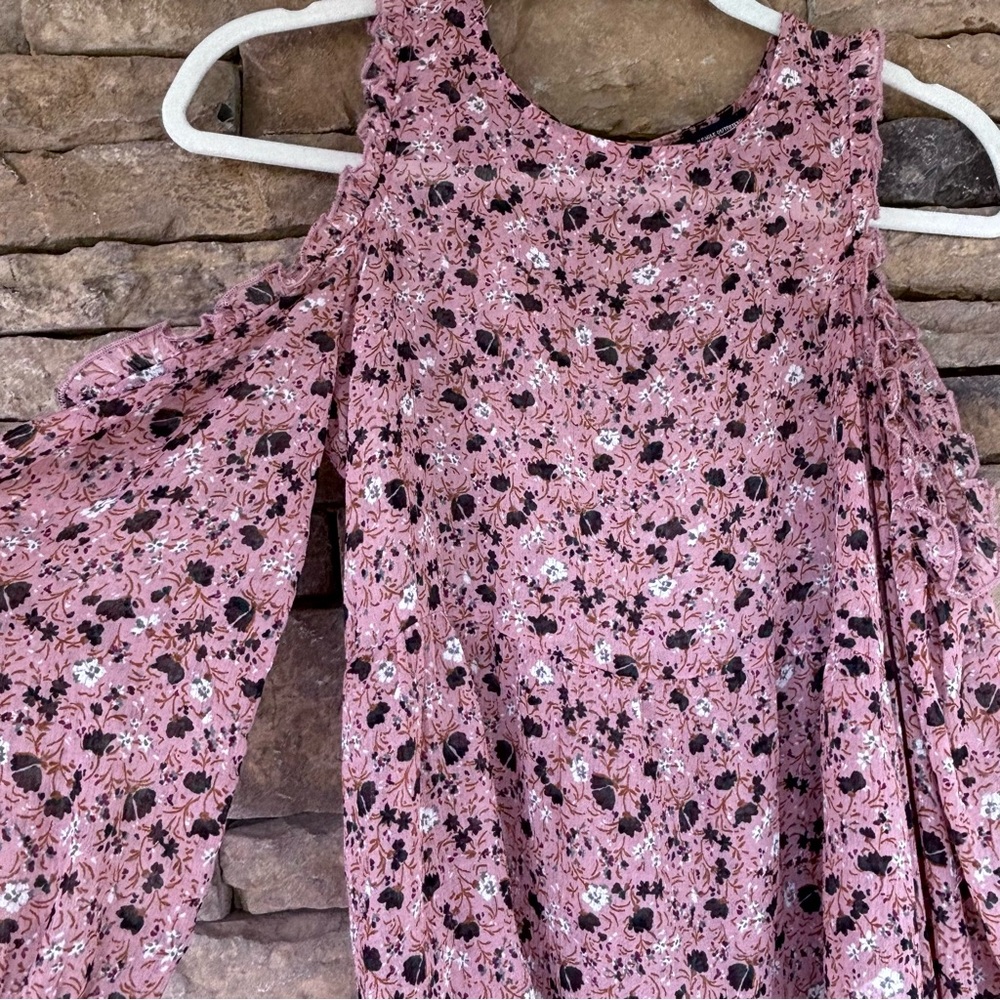 American Eagle Outfitters Pink‎ Asymmetrical Blouse with Cutouts